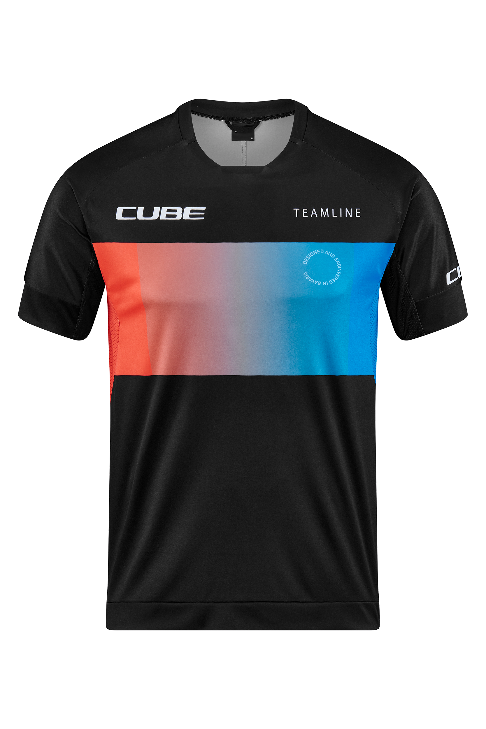 CUBE TEAMLINE maillot col rond manches courtes noir´n´bleu´n´rouge
