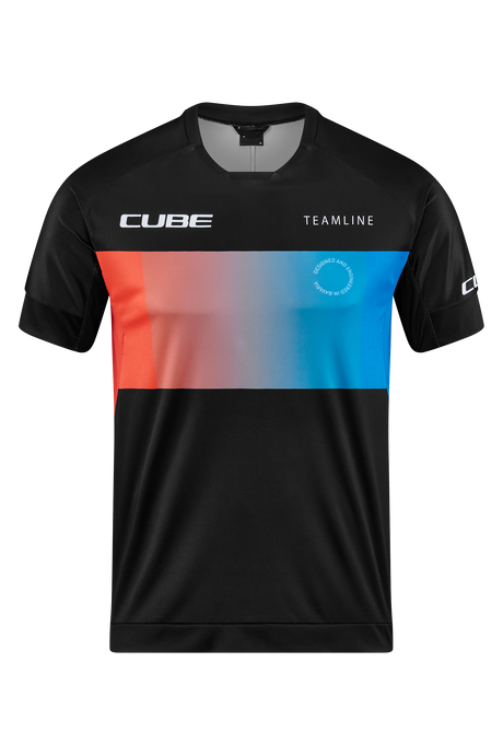 CUBE TEAMLINE maillot col rond manches courtes noir´n´bleu´n´rouge