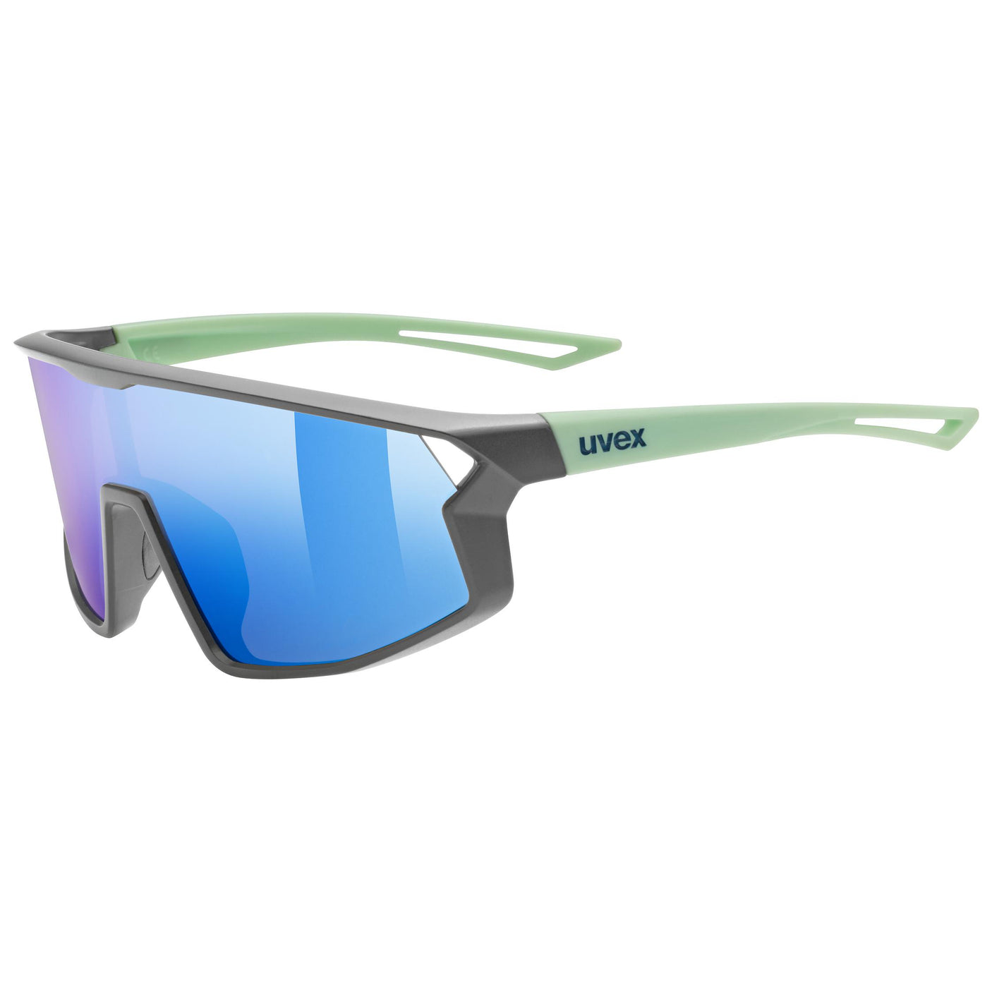 uvex Skyryse Jr. Lunettes de vélo Gris-Vert Mat / Miroir Bleu