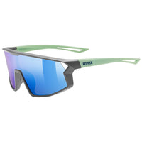 uvex Skyryse Jr. Lunettes de vélo Gris-Vert Mat / Miroir Bleu
