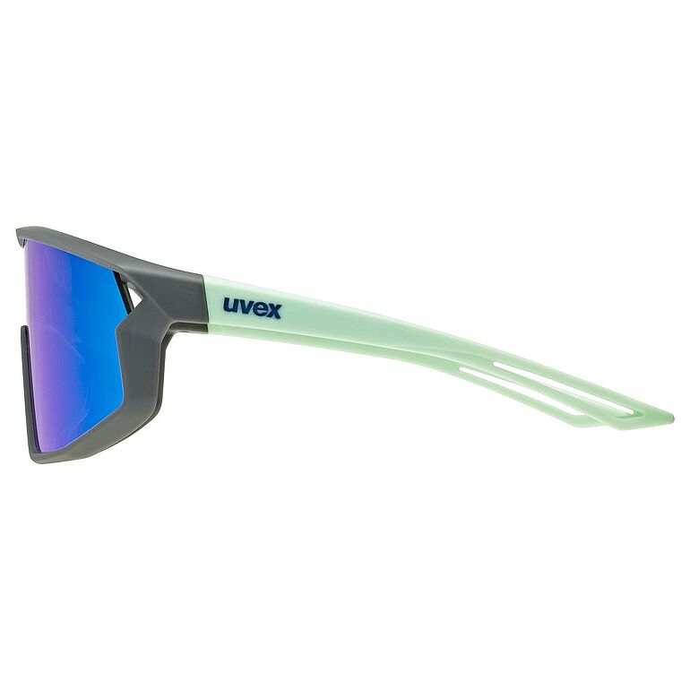 uvex Skyryse Jr. Lunettes de vélo Gris-Vert Mat / Miroir Bleu