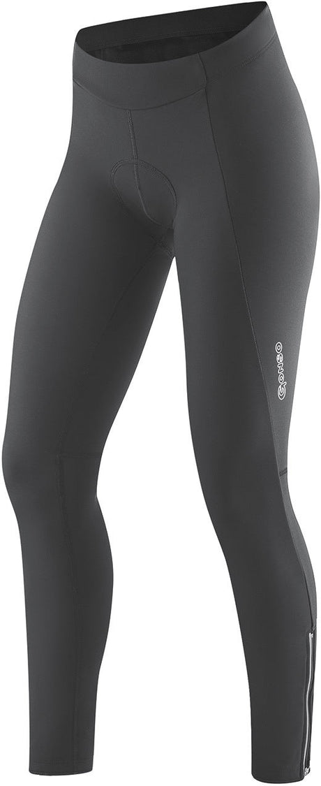 Pantalon de cyclisme thermique pour femme - Long - Rembourré - Élastique - Séchage rapide, Ligne noire, L Pantalon de cyclisme thermique pour femme - Long - Rembourré - Élastique - Séchage rapide, Ligne noire, L