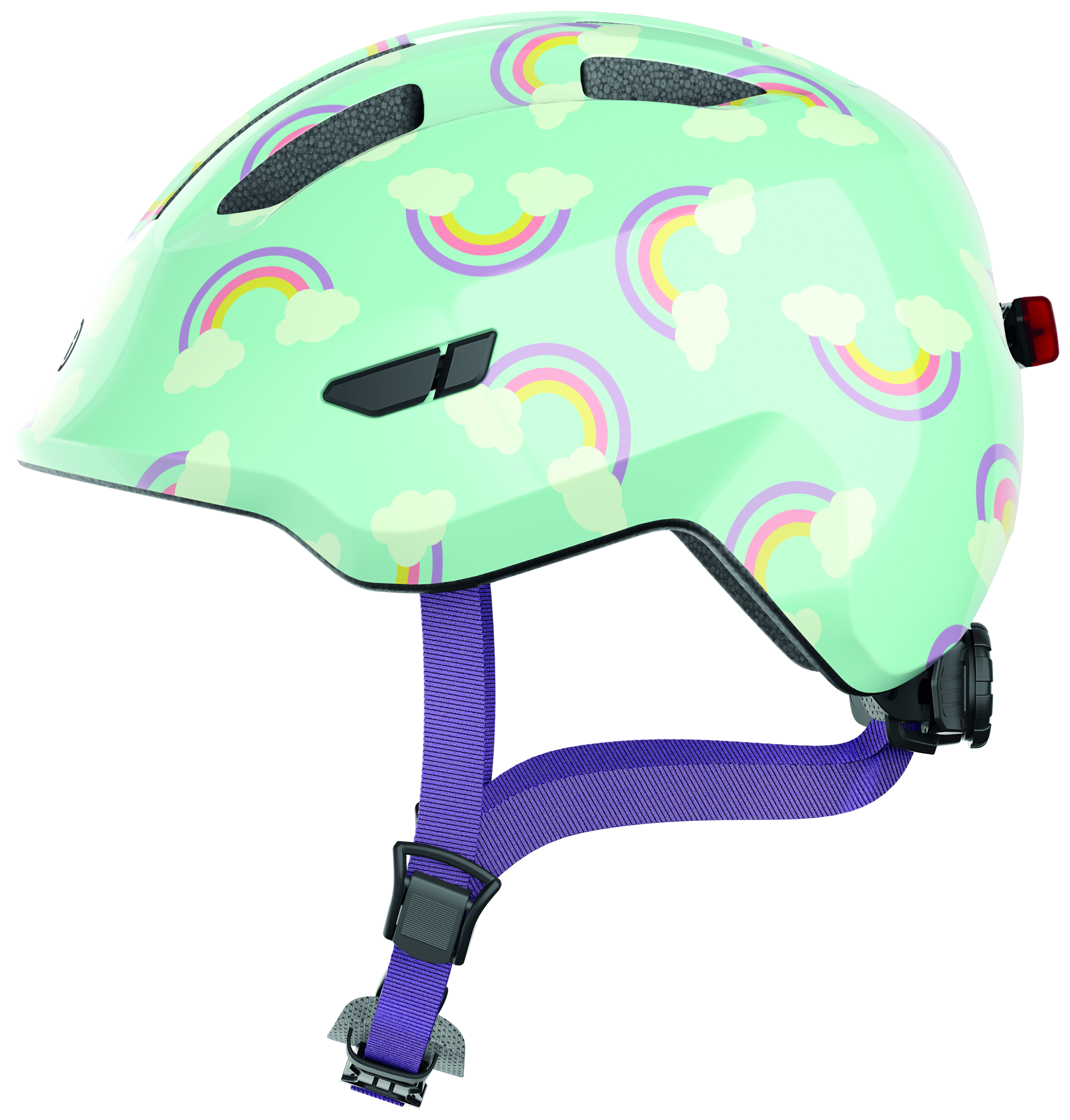 Casque de vélo Abus Smiley 3.0 LED bleu arc-en-ciel
