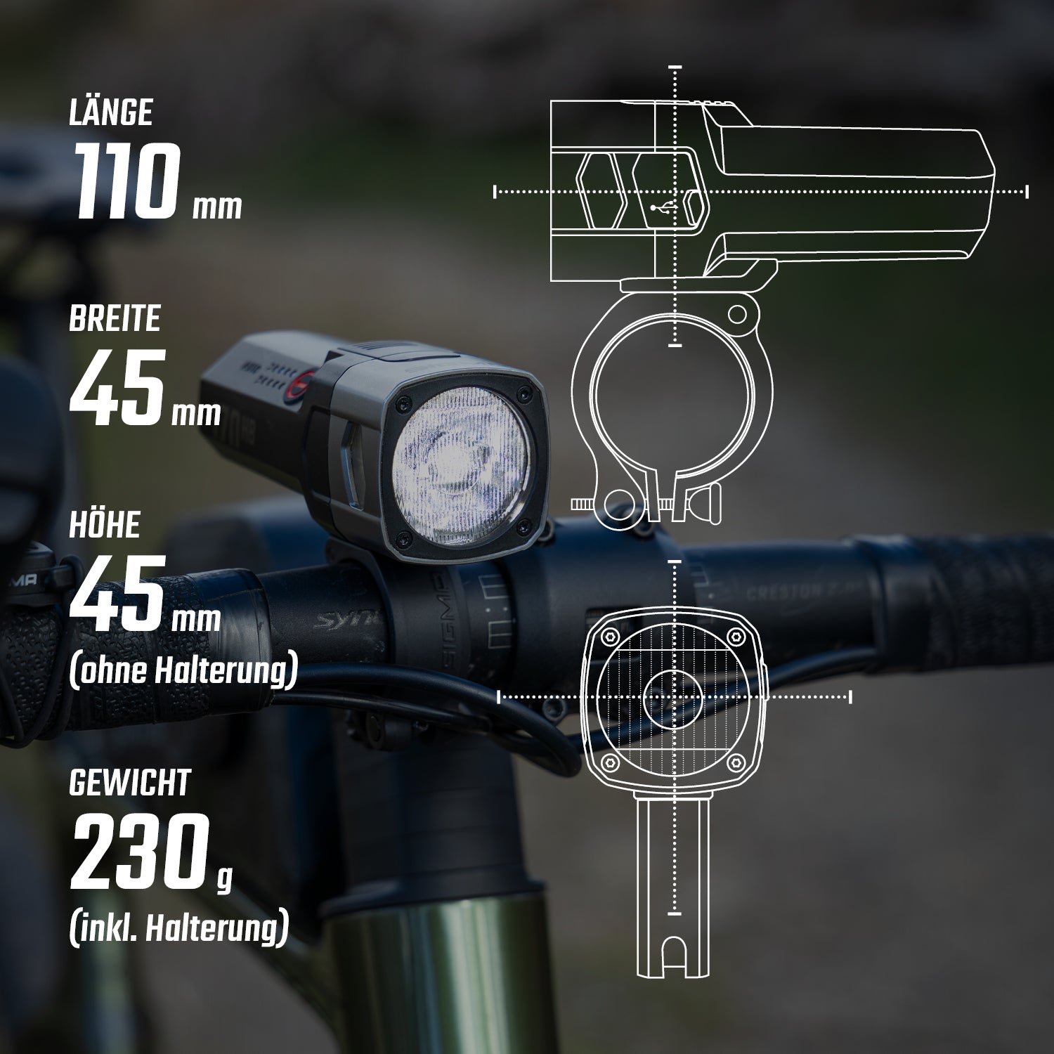 Sigma AURA 170 HB LINK Éclairage avant
