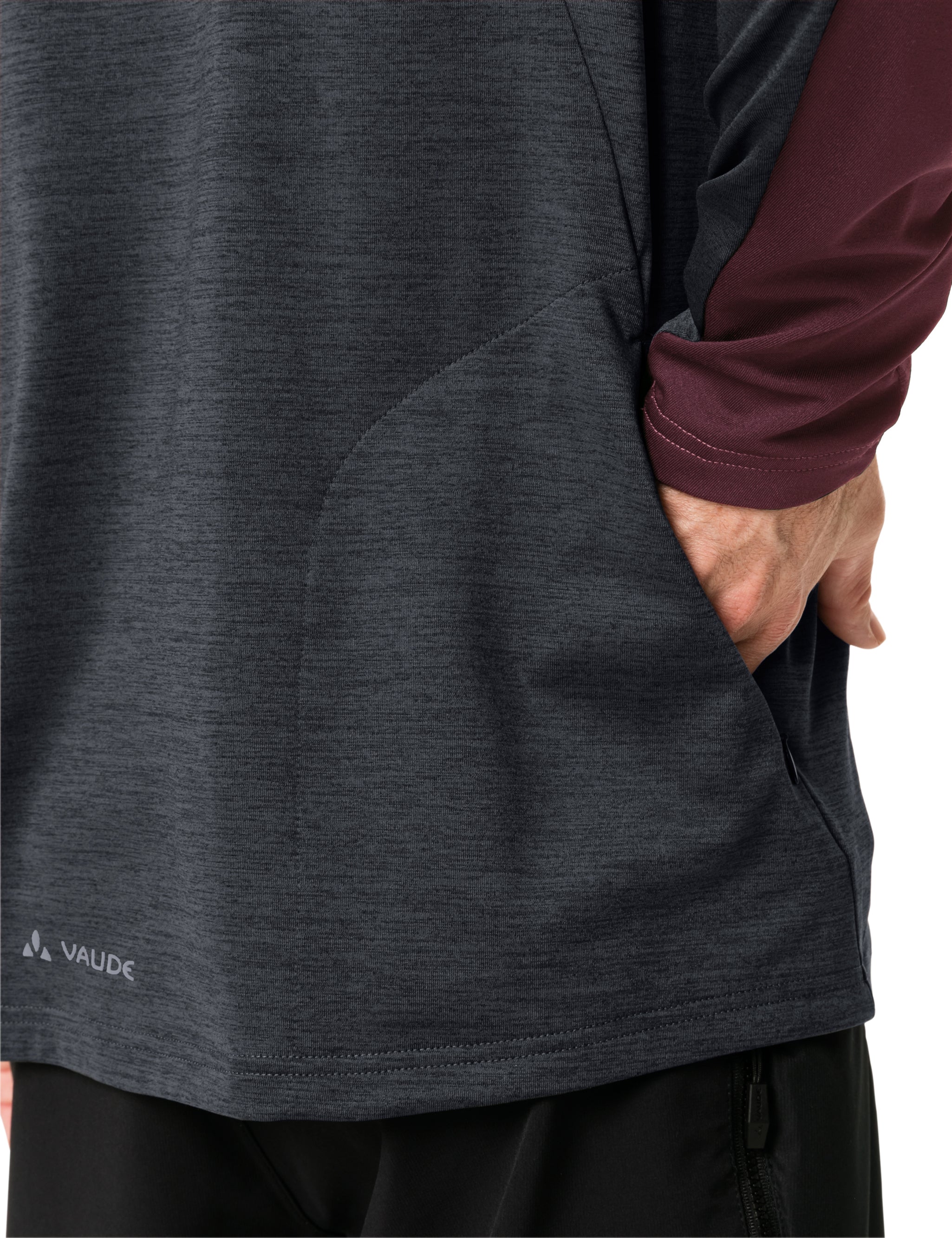 VAUDE All Year Moab T-Shirt avec fermeture éclair intégrale homme rouge/gris