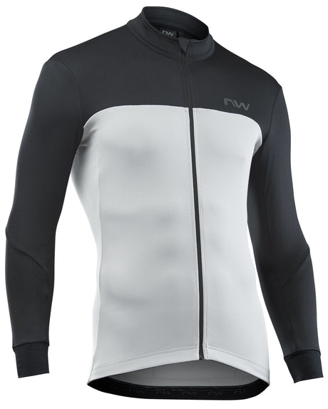 Northwave Force 2 Maillot ML Zip intégral Gris clair/Noir