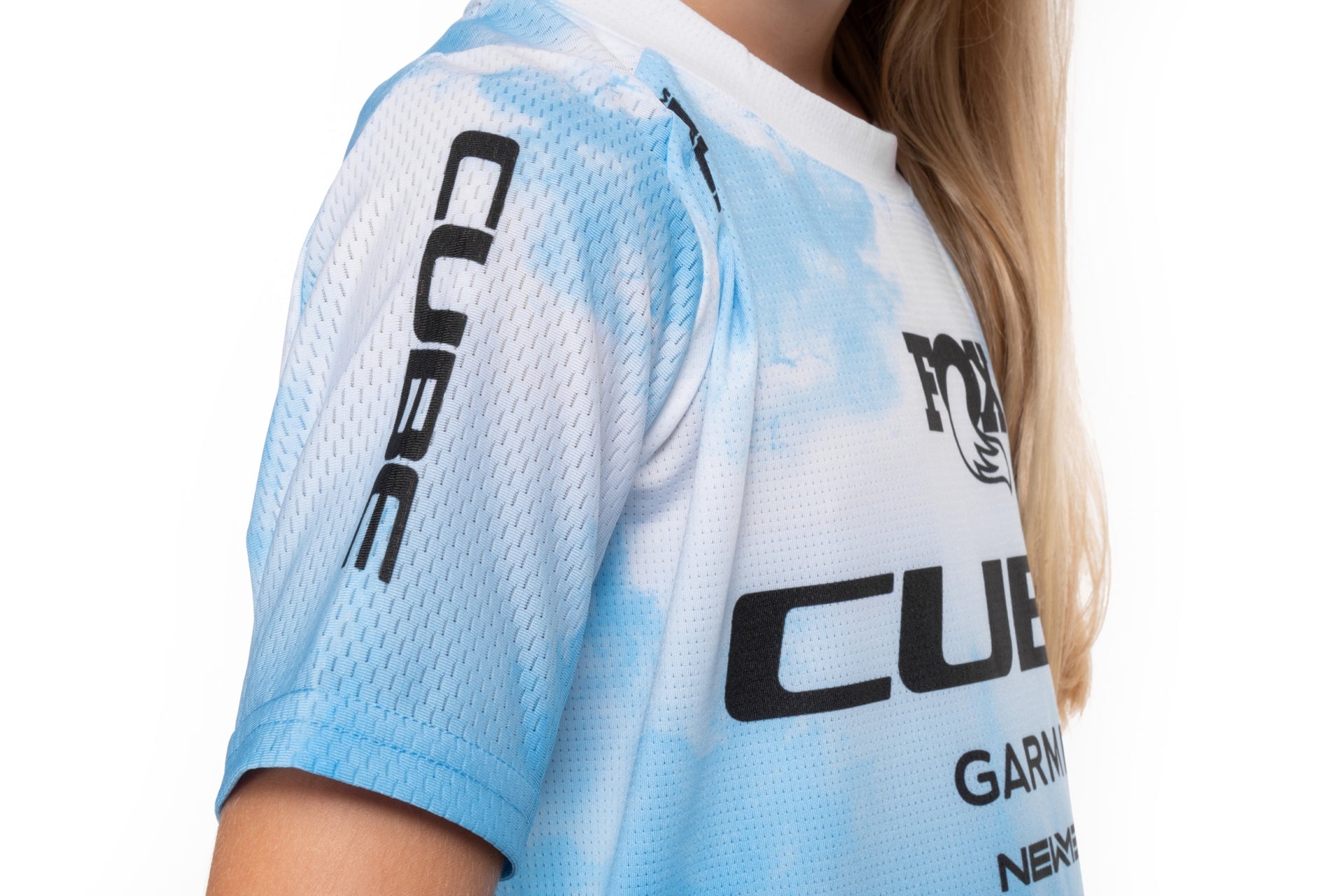 CUBE MTB Maillot ROOKIE X Actionteam manches courtes topas bleu