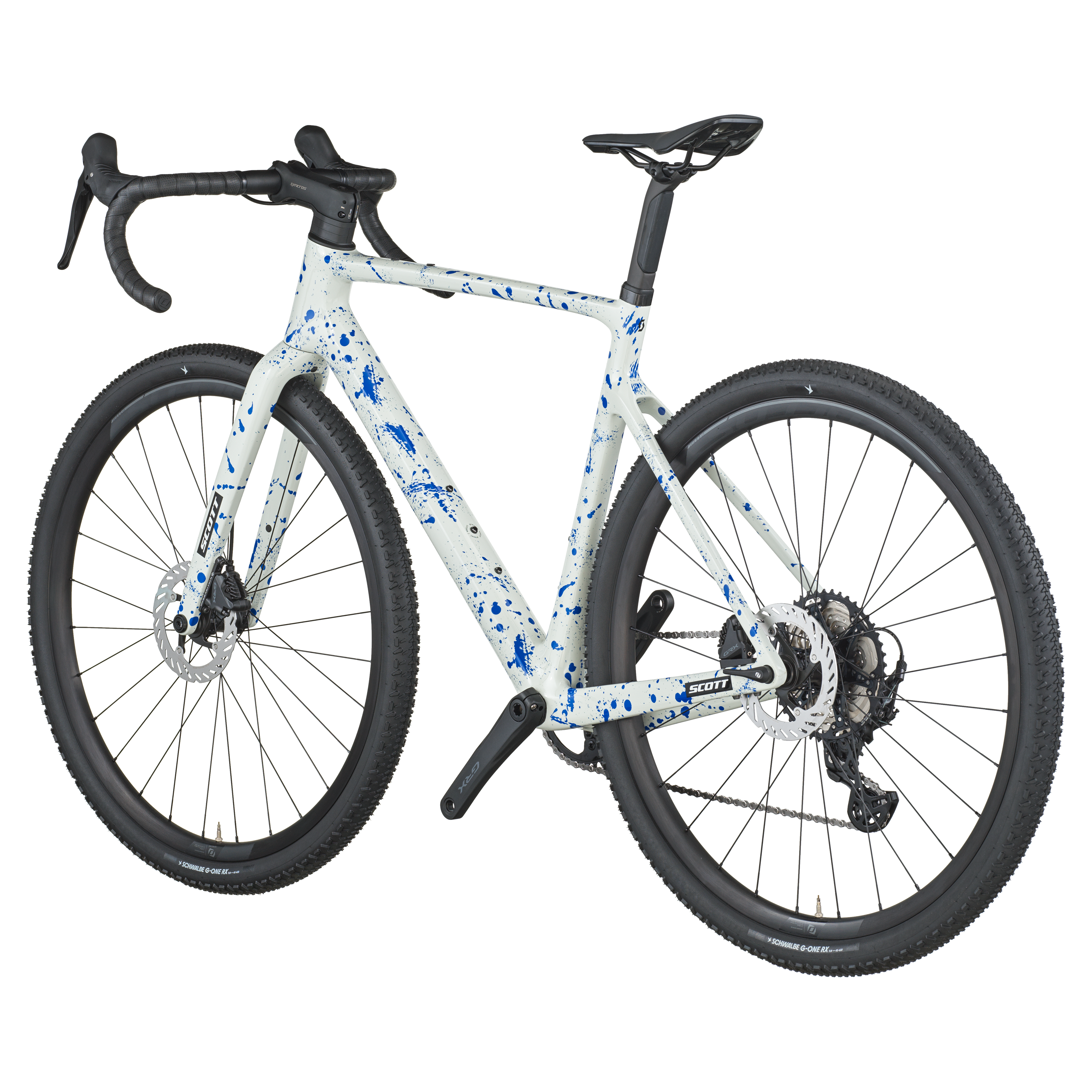 Scott Addict Gravel 30 blanc/bleu éclaboussé