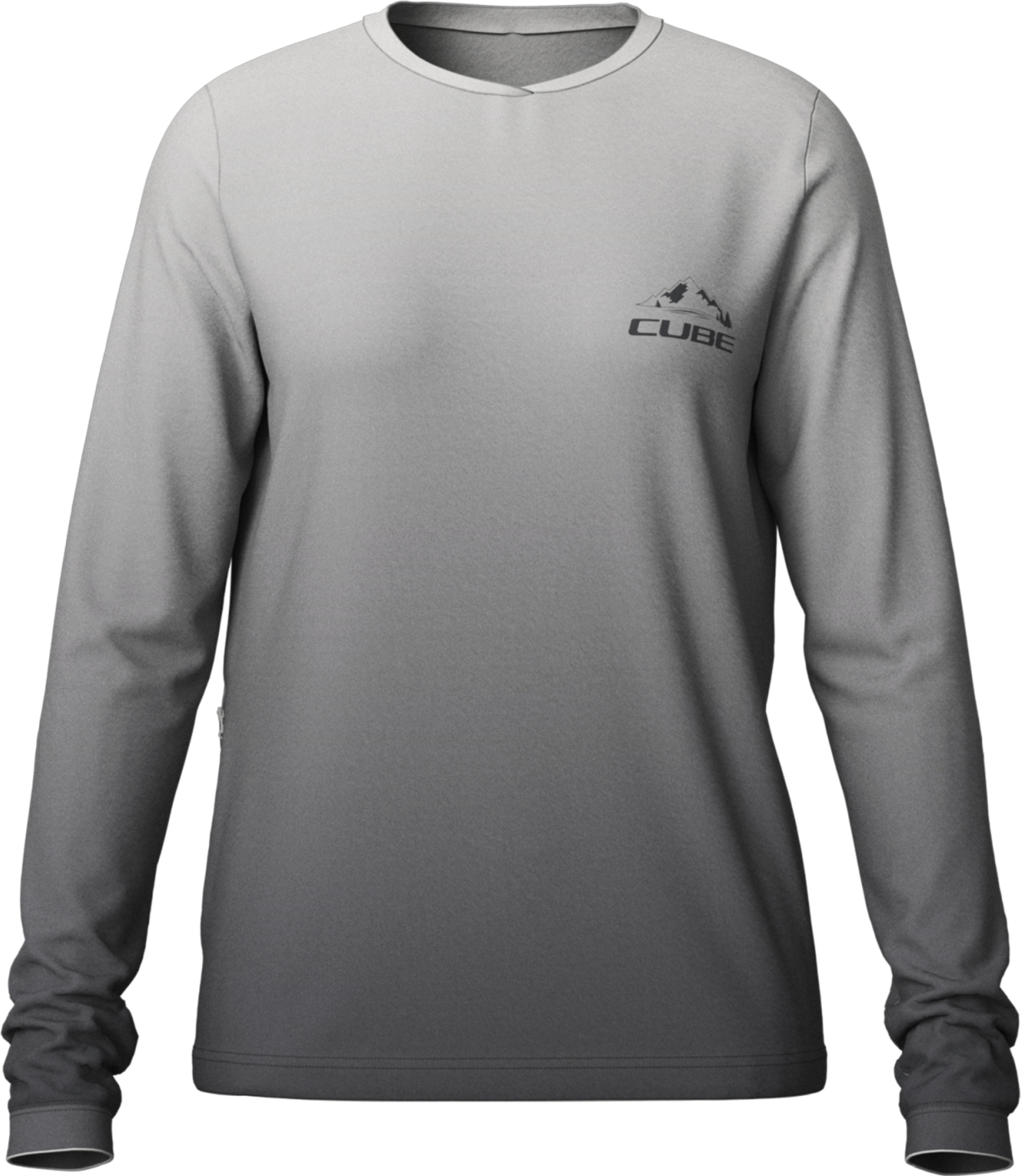 Cube maillot MTB col rond Soft Touch manches longues gris
