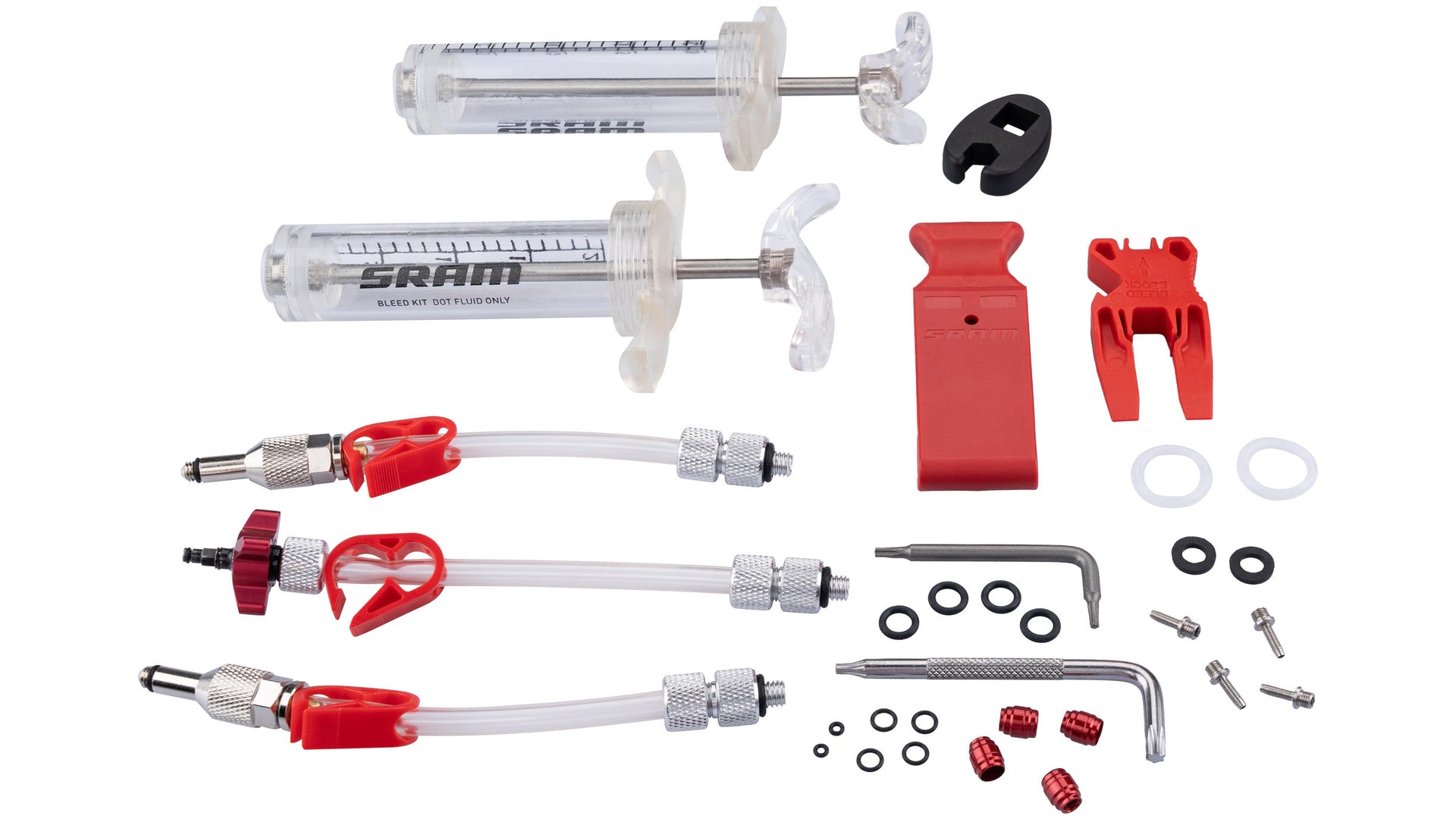 Kit de purge SRAM Professional sans liquide de frein DOT 5.1 transparent/rouge