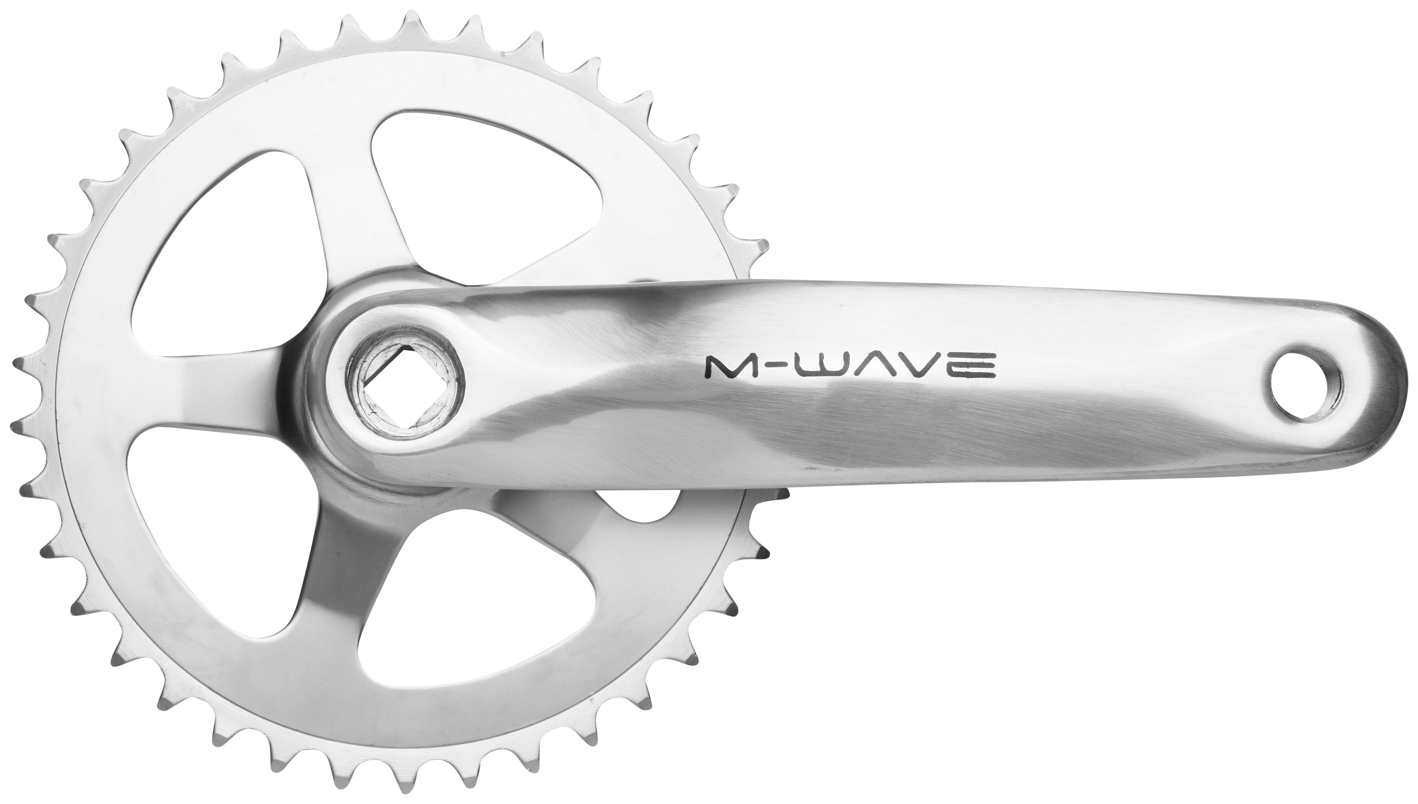 M-Wave Jeu de pédalier 1 vitesse 38 dents alu/acier argenté