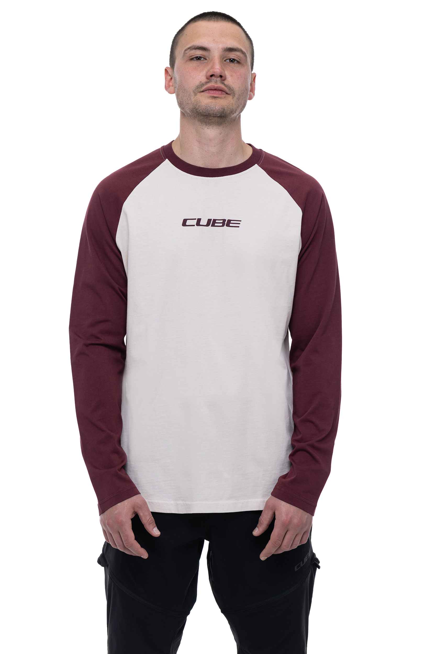 CUBE Organic Longsleeve rouge et beige