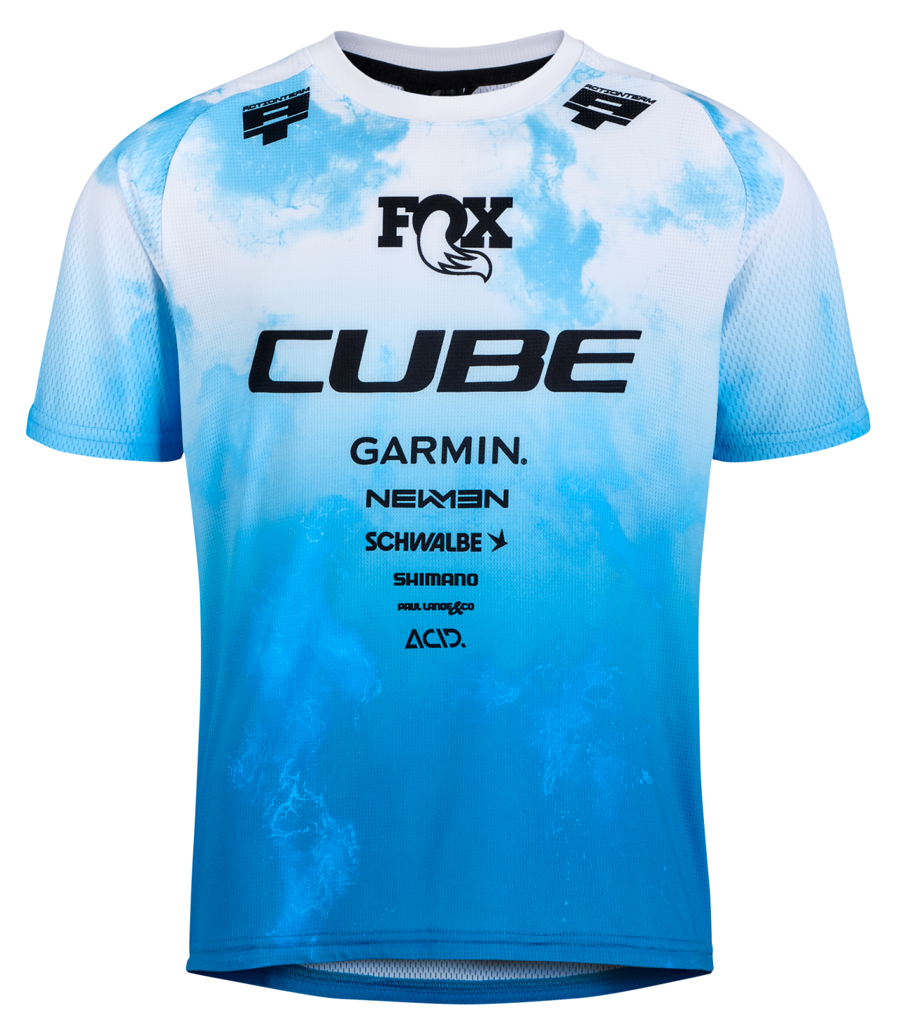CUBE MTB Maillot ROOKIE X Actionteam manches courtes topas bleu