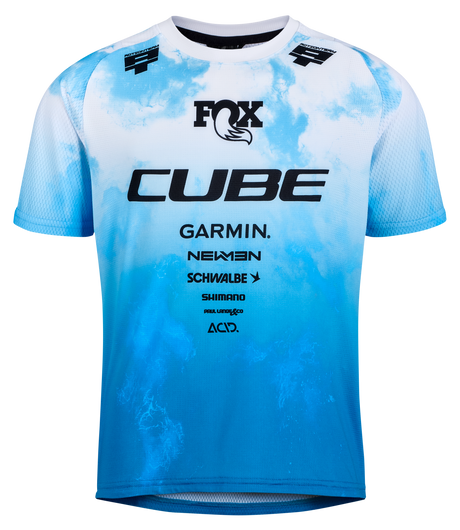 CUBE MTB Maillot ROOKIE X Actionteam manches courtes topas bleu