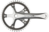 M-Wave pédalier Single Speed 44 dents alu poli argent/noir