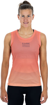 CUBE WS maillot de corps fonctionnel mesh sans manches corail