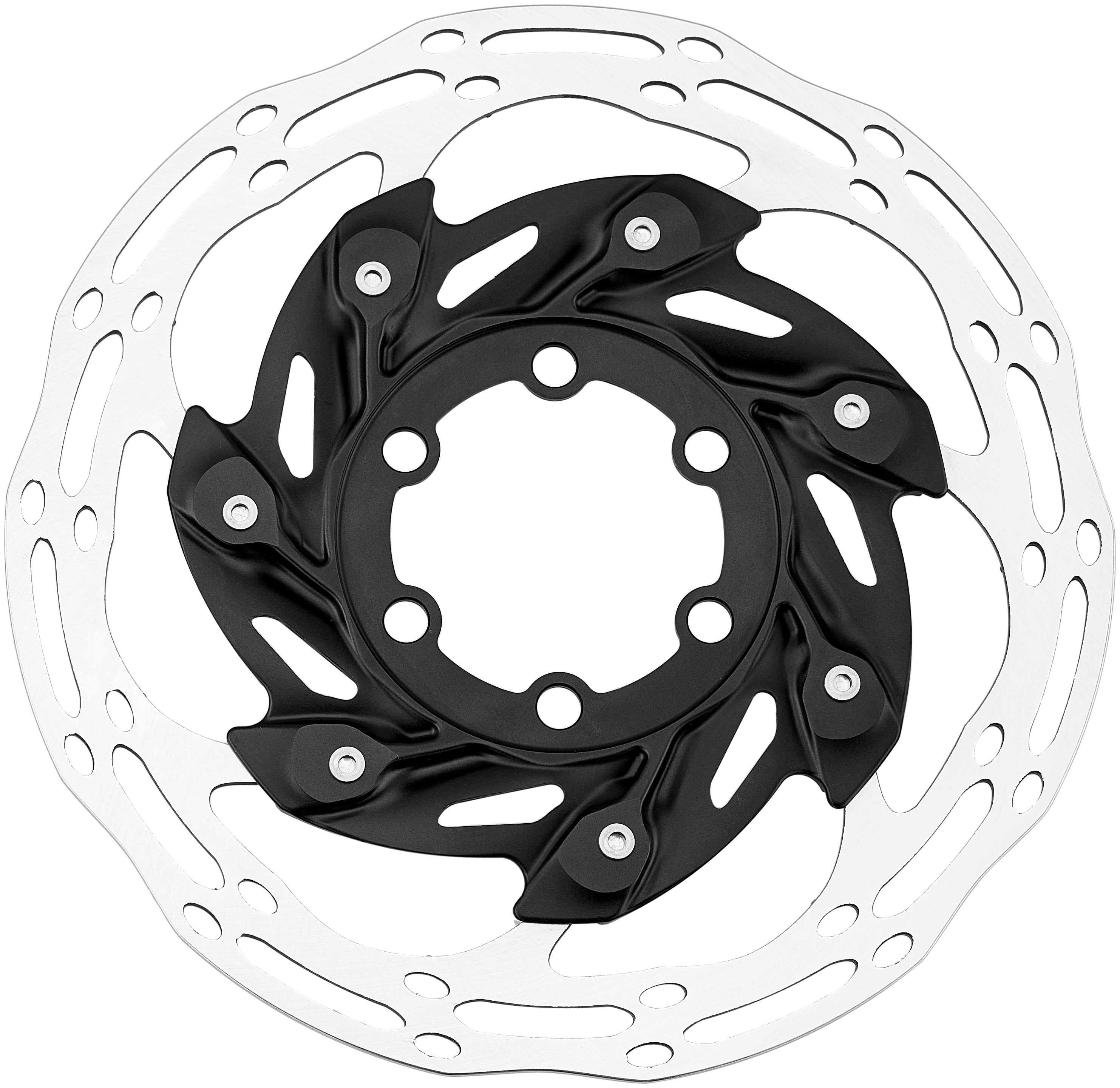 Disque de frein SRAM Centerline XR Rotor en deux parties Profil arrondi 6 trous noir/argent